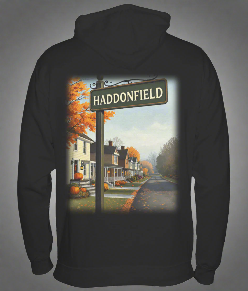 "HADDONFIELD PUMPKIN SKULL" HOODIE with backprint