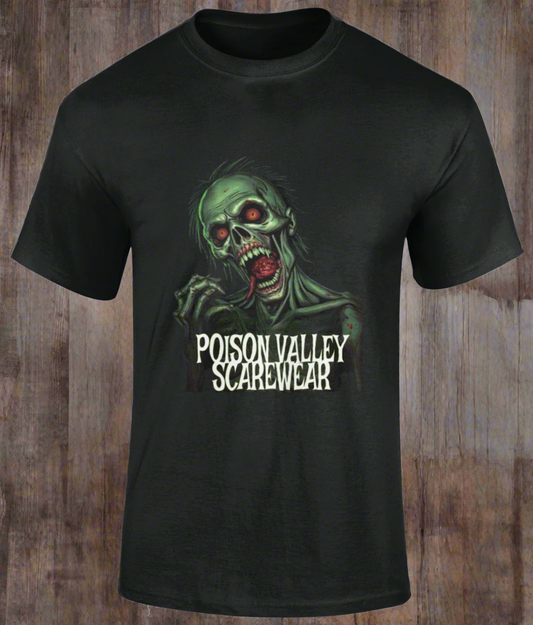 Introducing our ominous Green Zombie t-shirt. This eerie design is offered in sizes ranging from small to 5XL, crafted with 100% cotton fabric. he seamless twin needle neckline, taped neck and shoulders, and tubular shape provide a snug, cosy fit. Finished with twin needle sleeves and hem, this 180gsm tee is guaranteed to awe your acquaintances and proclaim your style.