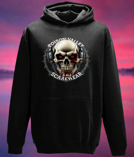 Embrace the thrill with our menacing hoodie featuring a logo on the front and a terrifying Clown back print.
&nbsp;This bold and stylish classic comes in a variety of vibrant colours and is made from a blend of 80% ring spun cotton and 20% polyester. With a weight of 280gsm, it boasts twin-needle stitching and a double fabric hood with self-coloured cords.
Keep your hands warm in the kangaroo pouch pocket and stay snug with ribbed cuffs and hem. Made with soft, brushed inner fabric, this hoodie will k