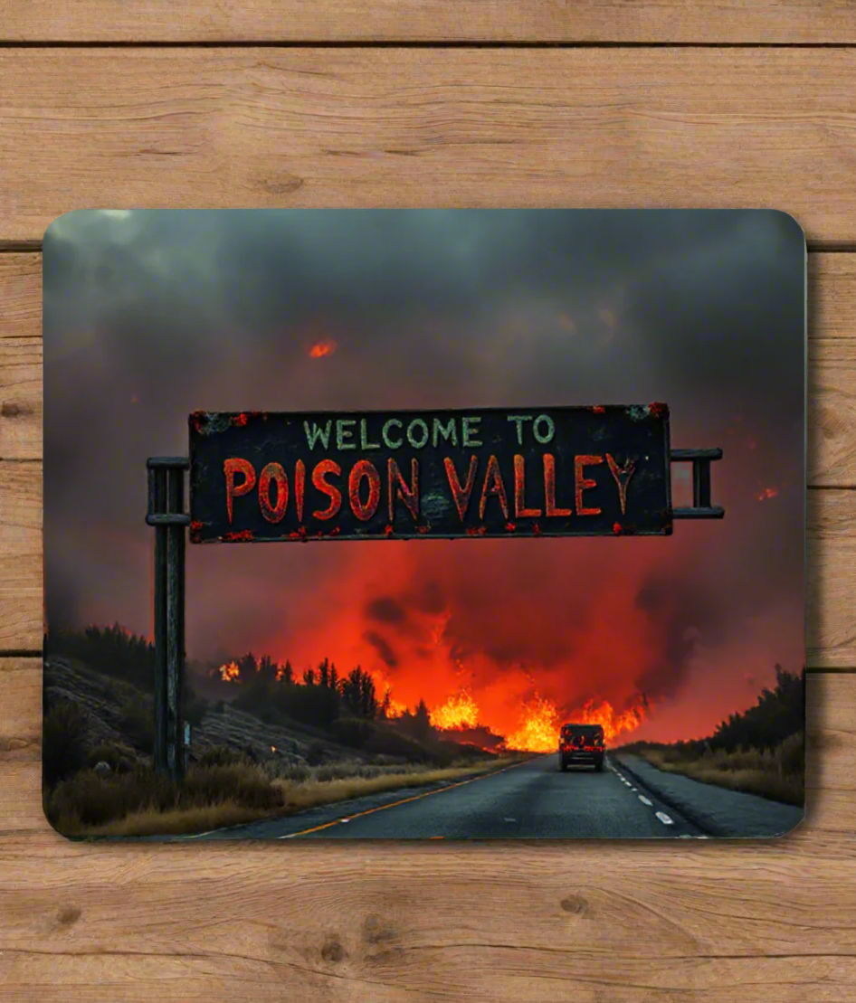 Enhance your workday with this useful and cheerful mouse mat, measuring 196 mm x 235 mm x 3 mm.
&nbsp;Features the "Welcome to Poison Valley" design. Fire up your desk space!