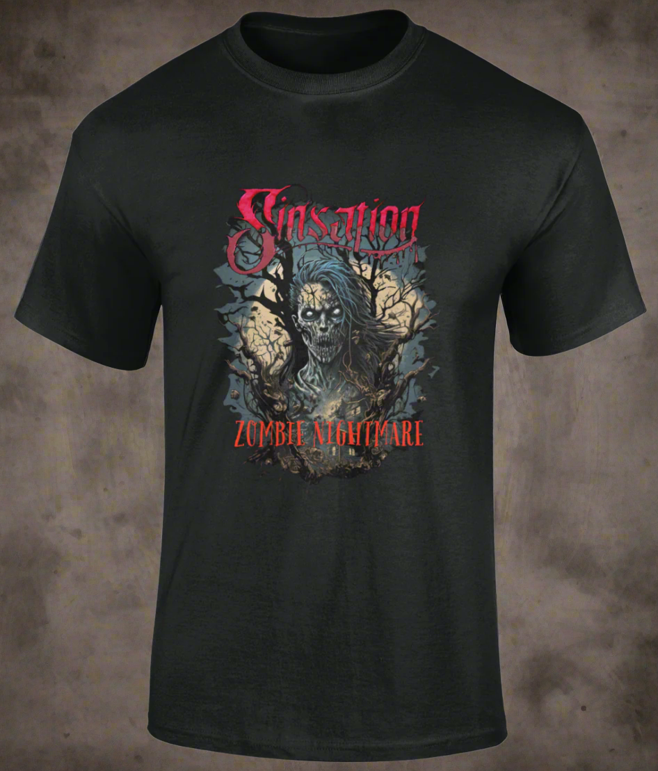 Indulge in the SINSATION of the "ZOMBIE NIGHTMARE" artwork, crafted from premium 100% cotton material.